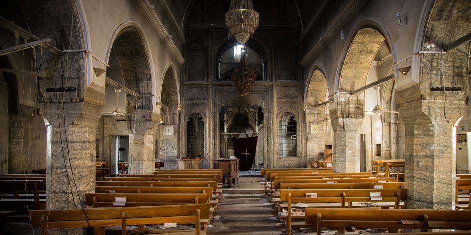 En kyrka i Bartella, 15 kilometer öster om Mosul.