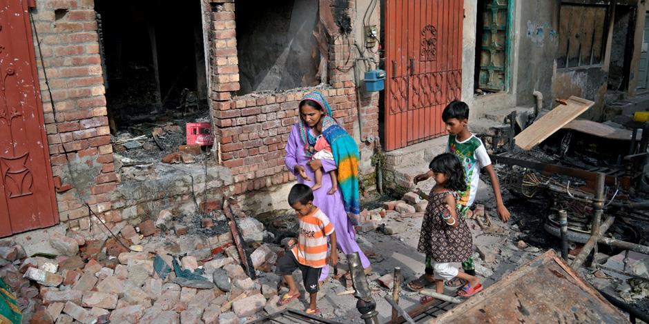 Bild från den våldsdrabbade staden Jaranwala (Bild: 2023 AP Photo/K.M. Chaudary).