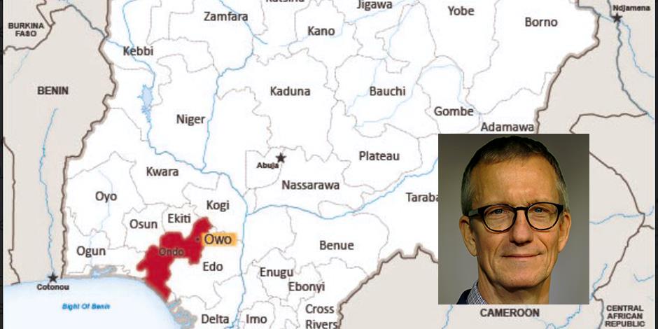 Delstaten Ondo ligger i nordvästra Nigeria. Open Doors Sveriges generalsekreterare Peter Paulsson i den infällda bilden.