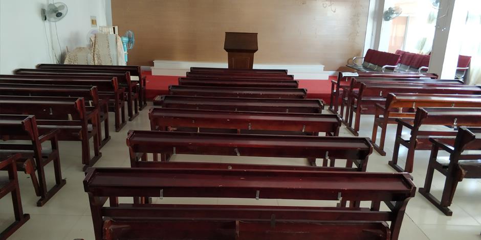 En tom kyrka i Kina