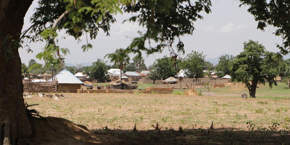 En by i nordöstra Nigeria, ett område som har drabbats hårt av Boko Haram.